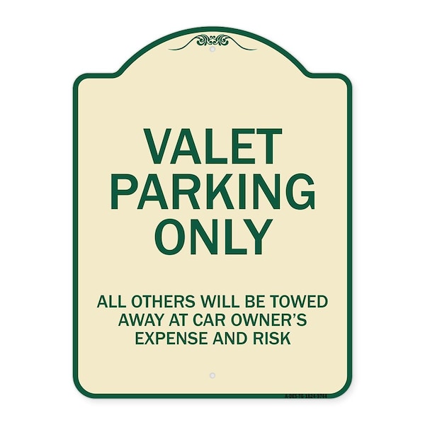 Signmission Designer Series-Valet Parking All Others Will Be Towed Away Car Owner, 24" x 18", TG-1824-9744 A-DES-TG-1824-9744 - main